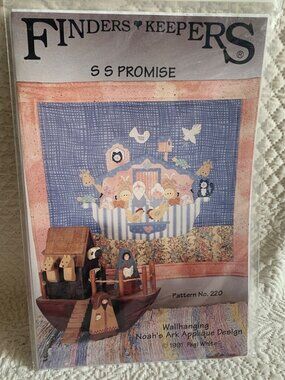 Finders Keepers Noah's Ark Applique Design Wallhanging Quilt Sewing Pattern 220